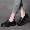Casual Shoes Vintage Leather Cowhide Loafers Men's Driving Pumps Work