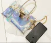 Bolsa de cosméticos láser transparente, cadena portátil de PVC, bolsas para teléfono móvil BXB3055 LL