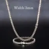 Hiphop Sieraden Bling Diamond Tennis Chain 3mm 4mm 5mm 1 Rij Cz 18k Vergulde Iced out Tennis Ketting voor Vrouwen