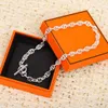 Hoge kwaliteit Varken Neus Hanger Ketting luxe Merk Designer Roestvrij staal Holle Ronde Emmer Dikke Ketting Choker Voor Vrouwen Sieraden met Doos