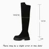 Stivali Autunno Inverno Donna Alta Moda Nero Cachi Lunghi Botas Comfort femminile Fondo spesso Donna Elegante sopra il ginocchio