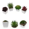 Decorative Flowers 4 Pcs Landscape Decor Mini Potted Plant Tiny Bonsai House Plants Tree Garden Fake Small Artificial Succulents Plastic