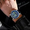 Socks Tevise 2022 New Business Waterproof Mens Mechanical Watches Top Brand Leather Watch Man Moon Phase Automatic Wristwatch