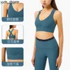 Lu Lu Yoga Outfit Collant sexy Crop Top Sport Align Lemons Reggiseno per donna Palestra Bralette Corsetto Haut Femme Summer Push Up Cross Beautiful Back To Gather Fitness