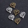 200 stks veel Antiek Zilver brons Zinklegering Liefde Holle Hart Bedels Hangers Metaal voor Sieraden Bevindingen DIY 14x15mm191d