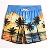 Mens shorts sommarstrand män hawaii casual kokosnöt träd tryck kustidrott lätt andningsbar fest korta byxor semester