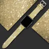 Bracelet en cuir PU pailleté pour Apple Watch 41mm 45mm 44mm 42mm 40mm 38mm bandes femmes Bling brillant ceinture bracelet iWatch 7 6 5 4 3 SE bracelet de montre accessoires designer