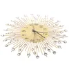 Настенные часы 3D часы с бриллиантами Декоративный декор для гостиной Тихий кварц Современный минималистский (золотой)