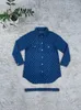 ファッションレディースウォッシュブルーデニムコートボタンレターシャツ女性ドレスジーンズジャケットとコート因果ブラウスコートレディースレディースサイズs-2xl