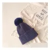 Caps & Hats New Candy Colors Children Knit Hats Boys Girls Warm Beanies Cap Cute Fur Ball Pom Baby Drop Delivery Baby, Kids Maternity Dhjwp