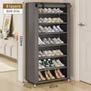 1086Layers Shoe Cabinet Dammtät tygarrangör Stand Hall Saving Space Shelf Home Furniture Storage Shoe Rack 240223