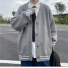 Britische Retro Strickjacke Pullover Koreanische Harajuku Akademischen Gestrickte Pullover Pullover Hip Hop Streetwear Lose Strickwaren Tops 240220