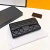 Designer plånbok kvinna handväska damer plånböcker kort plånbok kaviar läder blixtlås kvinnor långa quiltade mode europeiska plånböcker för kvinnor