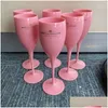 Wijnglazen Roze Plastic Wijnglazen Voor Meisjes Feest Bruiloft Drinkgerei Onbreekbaar Wit Champagne Cocktail Fluiten Beker Acryl Ele Dhfpk