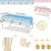 Nowe płyty kubki i serwetki Złote OH Letter Wydrukowane nakłady stołowe dla chłopca baby shower imprezowe dekoracje
