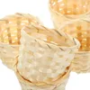 Dinnerware Sets 5 Pcs Woven Flower Basket Serving Home Fruit Container Kids And Crafts Bamboo Trash Can Gift