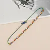 Link pulseiras ins nicho boêmio estilo étnico pulseira colorida fio de cera ouro fio mão tecido feminino