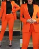 2 pçs conjunto de calças femininas conjuntos de escritório de negócios para senhoras roupas elegantes lapela gola moda blazer terno jaqueta e calças sets240228