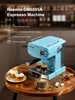 Ihomekee Espressomaschine, Espressomaschine im Retro-Stil mit automatischer Schnellaufheizung, Latte-Cappuccino-Maschine mit Milchaufschäumer, Dampfstab, Druckanzeige, Aqua