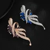 Korean Version Luxurious Atmospheric Micro Inlaid Zircon High-end Chest Flower, Simple and Fashionable Brooch, Women's Coat Accessories