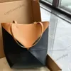 Designer Woman Bag Puzzle Multi Womens Tote Cowhide Fashion Color Geometric Bags Folding New Bag Bright 240309