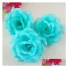 Decorative Flowers Wreaths 100Pcs 10Cm Ivory Artificial Silk Rose Head Diy Decor Vine Flower Wall Wedding Party Decoration Gold Dr Dhruf