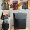 Designer Quality High Womens and Mens Travel Fashion Classic Classic Ebated Canvas Parquet Leather Backpack