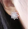 Fashion Brincos 2018 여자 여자 귀여 Bijoux Sliver Snowflake Stud Earrings whending Jewelry Earings6409423