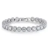 Chaîne à maillons de luxe 4mm 5mm ronde CZ 925 en argent Sterling Bracelet de tennis bracelets pour femmes bijoux fête de mariage cadeau de noël S215T