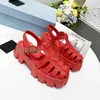 Designer Sandal Women Platform Sandals Foam Rubber Quartz Slides Band Cage Slide Padded Nappa Leather Summer Mule Causal Outdoor Shoes With Box