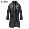 Batmo Ankunft Herbst Winter Echtleder dicker Trenchcoat HerrenLederjacke HerrenLanger Mantel Plus-Größe S-5XL 240228