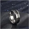 Anillos de banda Hombres Música Piano Teclado Anillo Anillos giratorios giratorios de acero inoxidable para hombre Novio Regalos Sier Tone Drop Entrega Jewe Dhp3O