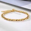 Figaro Chain Bracelets for Men Stainless Steel Link Chain Simple Gold Color Hip Hop Punk Style Women Jewelry Gift