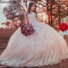 ローズゴールドスパンコールQuinceanera Dresses Aptique恋人ネックラインプロムボールガウンカスタムメイドのフリル