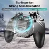 Joysticks Six Finger Game Controller with Cooling Fan For IOS Android Phone Six Finger Operating Game Joystick Gamepad Power Bank