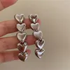 Stud Earrings Heart Shape Long European And American Style Personality Fashion Ms Girl Travel Wedding Accessories 2024