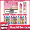 オリジナルのFumot Randm Tornado 15000 Puffs使い捨てEタバコVape Pen 25ml Pod 850mah充電式バッテリー中国本物の卸売Vaper Dechechable Puff 15k