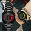 Watches Men's Watch Fashion High Quality 3D Model 360 Rotating Car Wheel Hub Custom Design Sports Watepowt Quartz Wristwatch