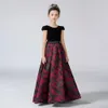 Dideyttawl O-Ausschnitt A-Line-Kleid für Mädchen, Blumenkleider, Flügelärmel, Kindergeburtstag, formelle Prinzessinnenkleider 240223