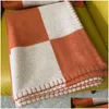 Couverture 135 par 170 cm Plaid Cachemire Marque de luxe Clogget Super Doux Laine Châle Portable Chaud Canapé-lit Polaire Tricoté Drop Livraison Hom Dhnju