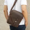 Bolsa de mão masculina de corpo cruzado, bolsa ipad de marca genuína de couro crazy horse vintage, bolsa de negócios masculina de ombro para homens sa205w