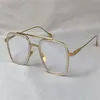 Diseño de moda gafas ópticas masculinas 006 cuadrado K marco dorado estilo simple gafas transparentes de alta calidad lente transparente 2647