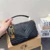 Lüks omuz çantaları deri haberci çanta tasarım çanta klasik bayan patchwork renk altın toka flep tote hobo crossbody cüzdanlar debriyaj çantaları