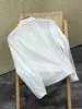 Women's Blouses & Shirts Designer p Full Rhinestone White Women Tees Embroidered Letters Cardigan Brand Lady Long Sleeve U0I455
