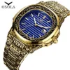 Classic designer vintage watch men 2019 ONOLA top brand luxuri gold copper wristwatch fashion formal waterproof quartz unique mens267O