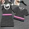 Striped Vest Dresses Knits Tees Womens Clothing Designer Badge Knitted Dress Short Sleeve T Shirts Tops