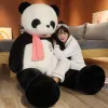 Cushions 80/100cm Kawaii Big Giant Scarf Panda Bear Plush Toys Stuffed Animal Doll Pillow Huggable Cartoon Dolls Girls Lover Gifts
