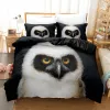 Ensembles 3dthe liberes en hibou Ensemble de couvercle de couette avec taie d'oreiller Twin Full Queen King Bedclothes lin linge