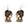 Boucles d'oreilles pendantes, Portrait léopard, bibliothèque pour filles, bibliothèque pour femmes, mode livre d'amour en bois, cadeaux pour la journée de l'enseignant, vente en gros