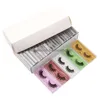 Falska ögonfransar 3D Mink Lashes Colorf False Eyelash Packaging Box i BK 10 Style med Mticolor Base Card Handmade Wholesale Makeup Eye Dh5ob